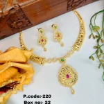 BX-22 One Gram Gold Foaming AD Necklace Set 0000947