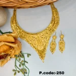 BX-23 One Gram Gold Foaming Designer Arbi Necklace Set 0001056