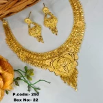 BX-22 One Gram Gold Foaming Designer Fancy Necklace Set 0001060