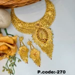 BX-21 One Gram Gold Foaming Designer Necklace Set 0001057A