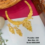 BX-23 One Gram Gold Foaming Designer Fancy Necklace Set 0001099