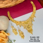 BX-23 One Gram Gold Foaming Designer Fancy Necklace Set 0001098