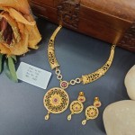 BX-26 One Gram Gold Foaming AD Necklace Set 0001145