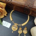 BX-26 One Gram Gold Foaming AD Necklace Set 0001148