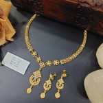 BX-26 One Gram Gold Foaming AD Necklace Set 0001150