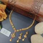 BX-26 One Gram Gold Foaming AD Necklace Set 0001153