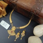 BX-26 One Gram Gold Foaming AD Necklace Set 0001154