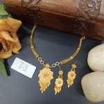 BX-26 One Gram Gold Foaming AD Necklace Set 0001156