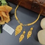 BX-26 One Gram Gold Foaming AD Necklace Set 0001158