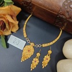 BX-26 One Gram Gold Foaming AD Necklace Set 0001160