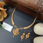 BX-26 One Gram Gold Foaming AD Necklace Set 0001162