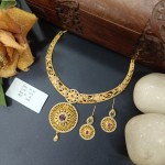 BX-26 One Gram Gold Foaming AD Necklace Set 0001170