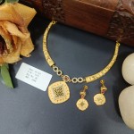 BX-26 One Gram Gold Foaming AD Necklace Set 0001174