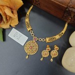 BX-26 One Gram Gold Foaming AD Necklace Set 0001179