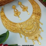 BX-22 One Gram Gold Foaming Designer Fancy Necklace Set 0000105A