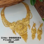 BX-22 One Gram Gold Foaming Designer Fancy Necklace Set 0000503