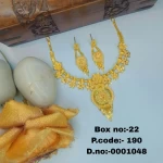 BX-22 One Gram Gold Foaming Designer Necklace Set 0001048