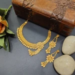 BX-22 One Gram Gold Foaming Designer Fancy Necklace Set 0000183