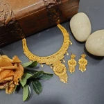 BX-22 One Gram Gold Foaming Designer Fancy Necklace Set 0000188