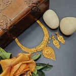 BX-22 One Gram Gold Foaming Designer Fancy Necklace Set 0000190