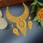 BX-28 One Gram Gold Foaming Designer Necklace Set 0001057A