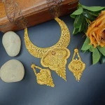 BX-28 One Gram Gold Foaming Arbi Necklace Set 0000043