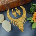 BX-28 One Gram Gold Foaming Designer Fancy Necklace Set 0000450