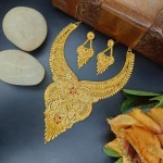 BX-28 One Gram Gold Foaming fancy Necklace Set 0000005