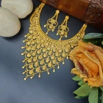 BX-22 One Gram Gold Foaming Designer Fancy Necklace Set 0000210A