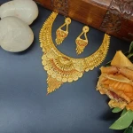 BX-22 One Gram Gold Foaming Designer Fancy Necklace Set 0000621