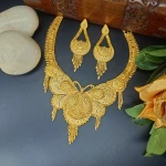 BX-22 One Gram Gold Foaming Designer Fancy Necklace Set 0000423