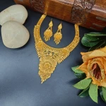 BX-22 One Gram Gold Foaming Designer Fancy Necklace Set 0000197