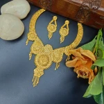 BX-22 One Gram Gold Foaming Designer Fancy Necklace Set 0000425