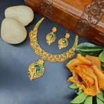 BX-22 One Gram Gold Foaming Designer Fancy Necklace Set 0001106