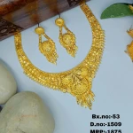 BX-53 One Gram Gold Foaming Designer Necklace Set 0001509