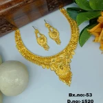 BX-53 One Gram Gold Foaming Designer Necklace Set 0001520