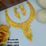 BX-54 One Gram Gold Foaming Designer Necklace Set 0001523