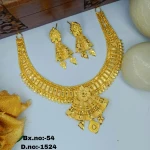 BX-54 One Gram Gold Foaming Designer Necklace Set 0001524