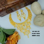 BX-59 One Gram Gold Foaming Designer Necklace Set 0001693