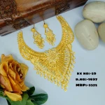 BX-59 One Gram Gold Foaming Designer Necklace Set 0001697