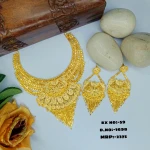 BX-59 One Gram Gold Foaming Designer Necklace Set 0001698