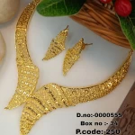 BX-34 One Gram Gold Foaming Designer Designer Necklace Set 0000555