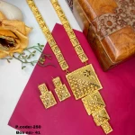 BX-41 One Gram Gold Foaming Dubai Long Necklace Set 0001072