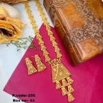 BX-41 One Gram Gold Foaming Dubai Long Necklace Set 0001074
