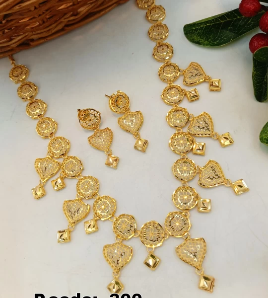 BX-5 One Gram Gold Foaming  Dubai Necklace Set 0000170