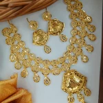 BX-5 One Gram Gold Foaming Dubai Necklace Set 0000701