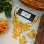 BX-33 One Gram Gold Foaming Designer Designer Necklace Set 0000541