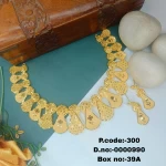 BX-39A One Gram Gold Foaming Dubai Necklace Set 0000990