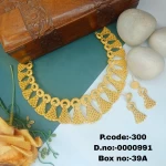 BX-39A One Gram Gold Foaming Dubai Necklace Set 0000991