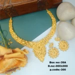BX-39A One Gram Gold Foaming Dubai Necklace Set 0001000